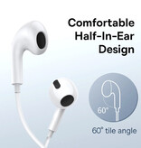 Baseus C17 Słuchawki douszne z mikrofonem — słuchawki USB-C Słuchawki do zarządzania głośnością — białe