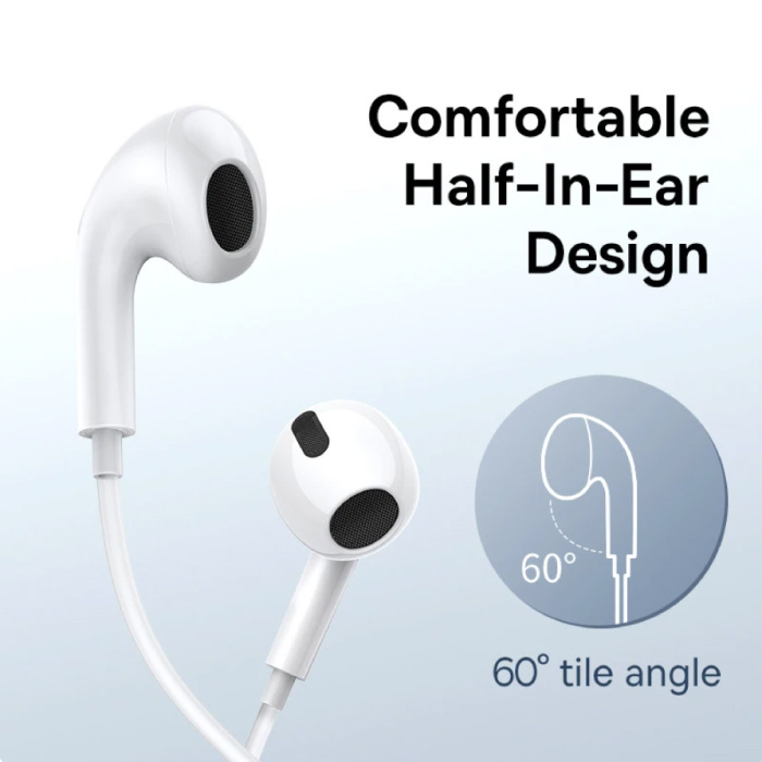 Baseus Écouteurs C17 avec micro - Écouteurs USB-C avec gestion du volume - Blanc