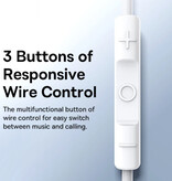 Baseus Écouteurs C17 avec micro - Écouteurs USB-C avec gestion du volume - Blanc
