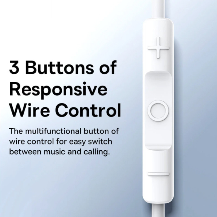 Baseus Écouteurs C17 avec micro - Écouteurs USB-C avec gestion du volume - Blanc