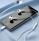 Baseus C17 Słuchawki douszne z mikrofonem — słuchawki USB-C Słuchawki do zarządzania głośnością — białe