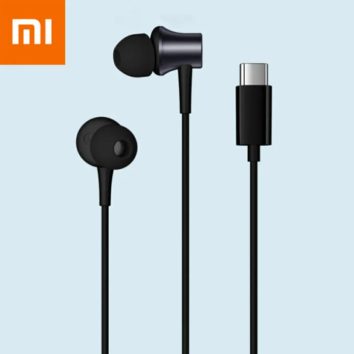 Piston 3-Ohrhörer – mit Mikrofon und Ein-Tasten-Steuerung – USB-Typ-C-Ohrhörer, Kopfhörer mit Kabel, Schwarz
