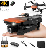 Stuff Certified® Dron E88 Mini RC z kamerą 4K – Quadcopter WiFi z automatycznym powrotem jednym klawiszem – czarny