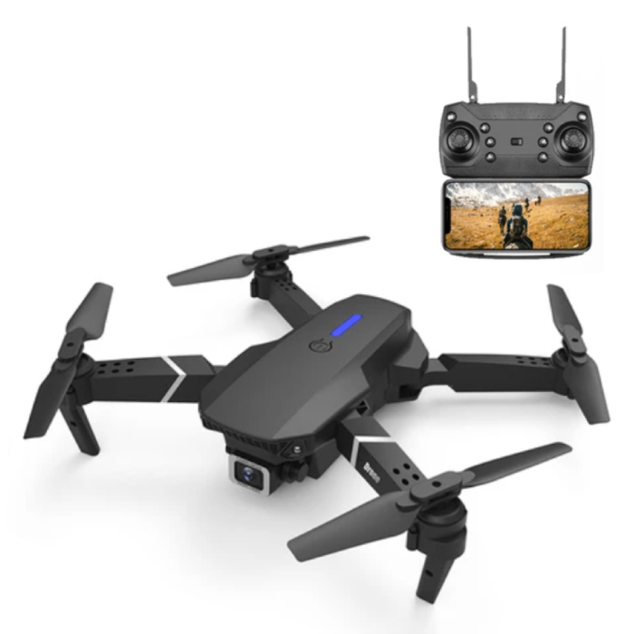 E88 Mini RC Drone con cámara 4K - Cuadricóptero WiFi con retorno automático de una tecla - Negro