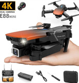Stuff Certified® E88 Mini RC Drone avec caméra 4K - Quadcopter WiFi avec retour automatique à une touche - Orange