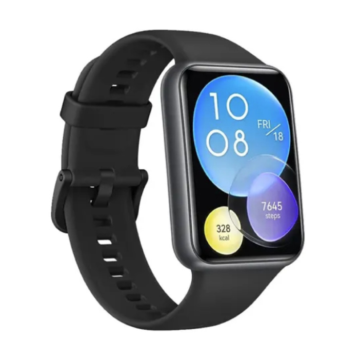 Fit 2 Smartwatch - Silicone Strap - 1.74" AMOLED Display - Heart Rate Sports Tracker Watch - Black