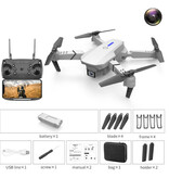 Stuff Certified® Dron E88 Mini RC z kamerą 4K – Quadcopter WiFi z automatycznym powrotem jednym klawiszem – biały