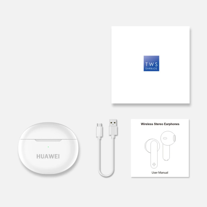 Huawei Écouteurs sans fil J56 Pro - Écouteurs à commande tactile Bluetooth 5.1 - Blanc
