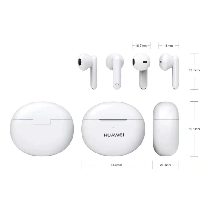 Huawei Écouteurs sans fil J56 Pro - Écouteurs à commande tactile Bluetooth 5.1 - Blanc