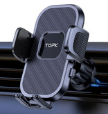 TOPK Universele Telefoonhouder Auto met Luchtrooster Clip - Zwart