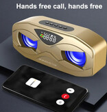 Manovo Altoparlante wireless - Radio sveglia FM Bluetooth 5.0 Soundbar - Oro