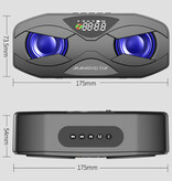 Manovo Wireless Speaker - FM Radio Alarm Clock Bluetooth 5.0 Soundbar - Gold