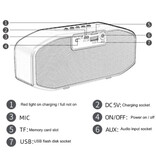 Manovo Wireless Speaker - FM Radio Alarm Clock Bluetooth 5.0 Soundbar - Gold