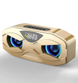 Manovo Altavoz Inalámbrico - Radio FM Despertador Bluetooth 5.0 Barra de Sonido - Dorado