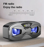 Manovo Draadloze Luidspreker - FM Radio Wekker Bluetooth 5.0 Soundbar - Zwart
