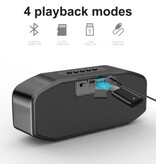 Manovo Draadloze Luidspreker - FM Radio Wekker Bluetooth 5.0 Soundbar - Zwart
