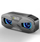 Manovo Haut-parleur sans fil - Radio-réveil FM Barre de son Bluetooth 5.0 - Noir