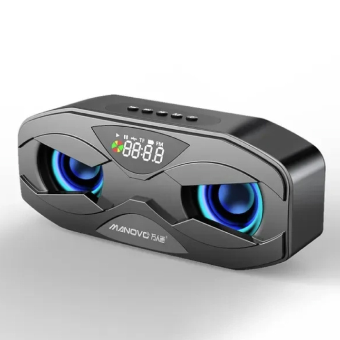 Manovo Haut-parleur sans fil - Radio-réveil FM Barre de son Bluetooth 5.0 - Noir
