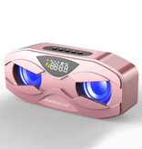 Manovo Haut-parleur sans fil - Radio-réveil FM Barre de son Bluetooth 5.0 - Rose