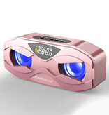 Manovo Wireless Speaker - FM Radio Alarm Clock Bluetooth 5.0 Soundbar - Pink