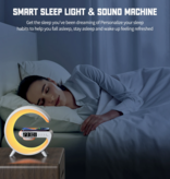 COLSUR Lampa RGB Sound Box i bezprzewodowa ładowarka - Budzik Bezprzewodowy głośnik Bluetooth 5.0 Biały