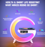 COLSUR RGB Lamp Sound Box & Wireless Charger - Alarm Clock Bluetooth 5.0 Wireless Speaker White