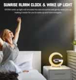 COLSUR RGB Lamp Sound Box & Draadloze Oplader - Alarm Klok Bluetooth 5.0 Draadloze Luidspreker Zwart