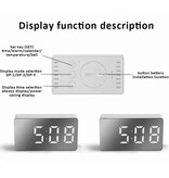 Stuff Certified® Mirror Alarm Clock - LED Snooze Alarm Clock Night Light - White