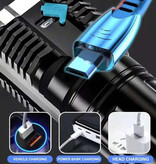 Stuff Certified® Latarka LED dużej mocy - Ładowalna USB Mocne światło kempingowe - Czarna