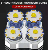 Stuff Certified® Lampe de poche LED haute puissance - Camping à lumière forte rechargeable par USB - Noir