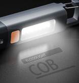 Xiaomi Lampe de poche LED d'extérieur Smiling Shark – Projecteur rechargeable USB avec lumières latérales pour camping – Gris
