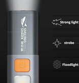 Xiaomi Smiling Shark Outdoor-LED-Taschenlampe – wiederaufladbarer USB-Flutlicht mit Seitenlichtern für Camping – Grau
