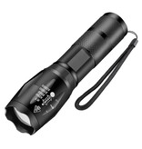 Shustar Zewnętrzna latarka LED - Reflektor z zoomem Camping - Czarna