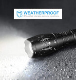 Shustar Lampe de poche LED extérieure - Projecteur avec Zoom Camping - Noir