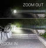 Shustar Outdoor LED Zaklamp - Schijnwerper met Zoom Kamperen - Zwart