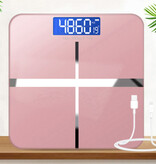 APWIKOGER Bilancia personale elettronica - 180 kg / 0,2 kg - Bilancia digitale per peso corporeo - Rosa