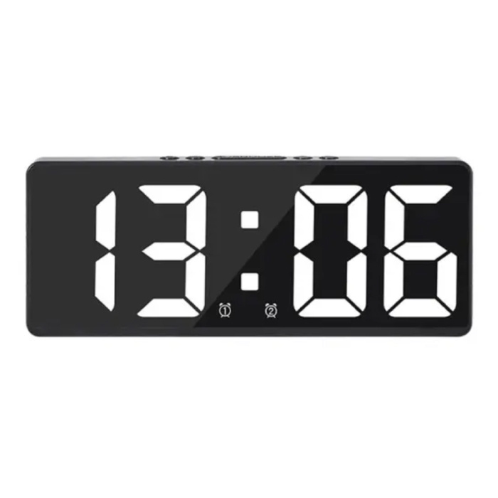 Alarm Clock Night Light - LED Snooze Alarm Clock Backlight Temperature - White