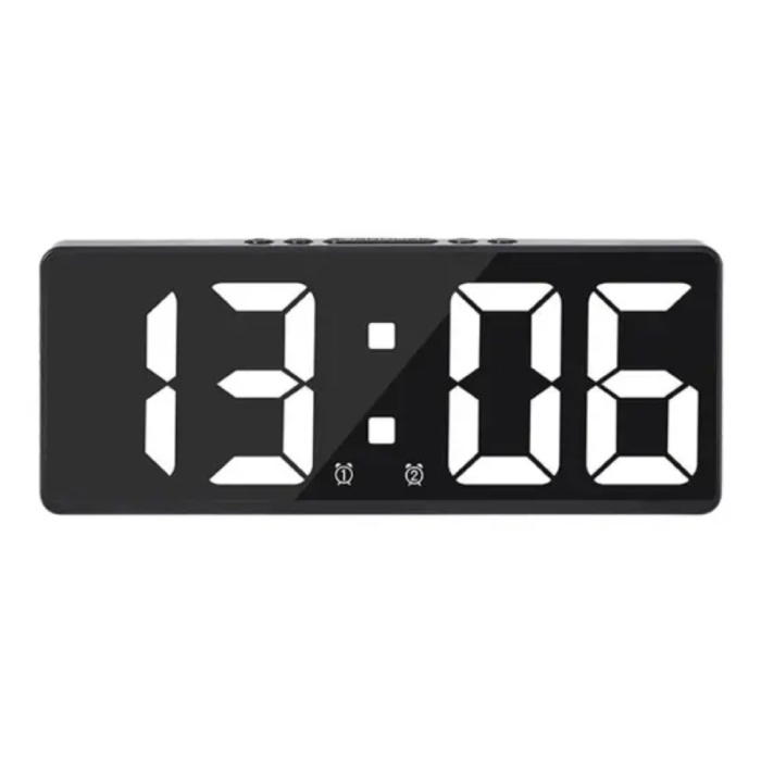 Alarm Klok Nachtlampje - LED Snooze Wekker Backlight Temperatuur - Wit