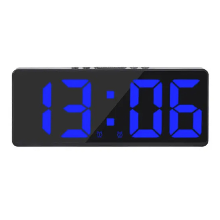 Alarm Klok Nachtlampje - LED Snooze Wekker Backlight Temperatuur - Blauw