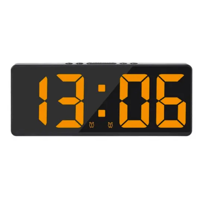 Alarm Klok Nachtlampje - LED Snooze Wekker Backlight Temperatuur - Oranje