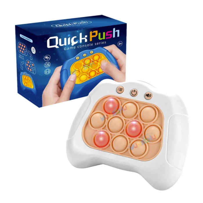 Pop It Game - Controlador de juguete Fidget - Juguete de habilidades motoras antiestrés de empuje rápido Blanco