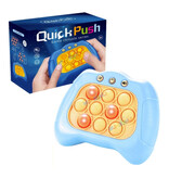 Stuff Certified® Consola de juegos Pop It - Controlador de juguete Fidget - Juguete de habilidades motoras antiestrés de empuje rápido Azul claro