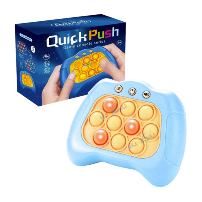 Pop It Game - Controlador de juguete Fidget - Juguete de habilidades motoras antiestrés de empuje rápido azul claro