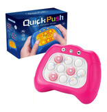 Stuff Certified® Consola de juegos Pop It - Controlador de juguete Fidget - Juguete de habilidades motoras antiestrés de empuje rápido rosa