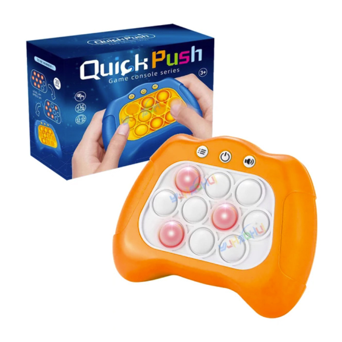 Consola de juegos Pop It - Controlador de juguete Fidget - Juguete de habilidades motoras antiestrés de empuje rápido Naranja