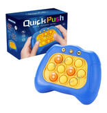 Stuff Certified® Console de jeu Pop It - Contrôleur de jouet Fidget - Jouet de motricité anti-stress à poussée rapide Bleu
