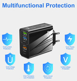 Maerknon Chargeur enfichable GaN 5 ports 65W - PD / Quick Charge 3.0 / Chargeur USB Adaptateur de chargeur enfichable Noir