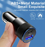 Maerknon 66W PD Autolader met 2 Poorten - Quick Charge 3.0 Oplader Auto Lader Goud