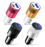 Maerknon 66W PD Car Charger with 2 Ports - Quick Charge 3.0 Charger Car Charger Pink