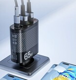 OLAF 6-portowa ładowarka z wtyczką 65 W - PD / Quick Charge 3.0 / ładowarka USB Wtyczka ładowarki Adapter ładowarki czarny